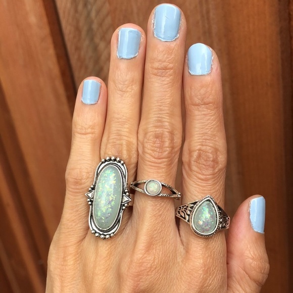 Iridescent Opal Boho Ring - Picture 5 of 7